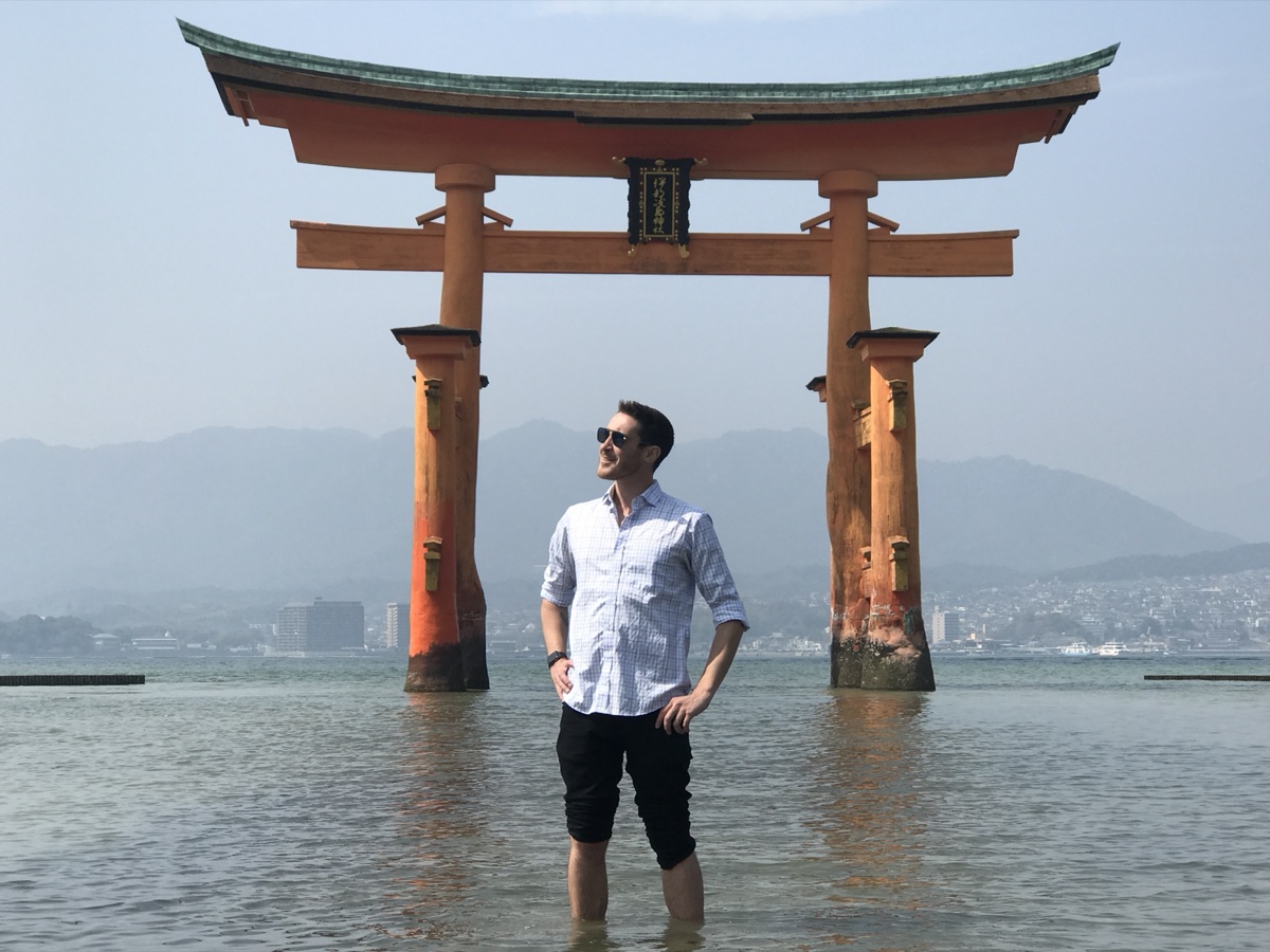 In the shallows at Itsukushima Shrine, Japan