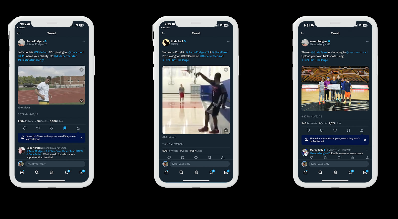 State Farm Trick Shot Challenge social posts